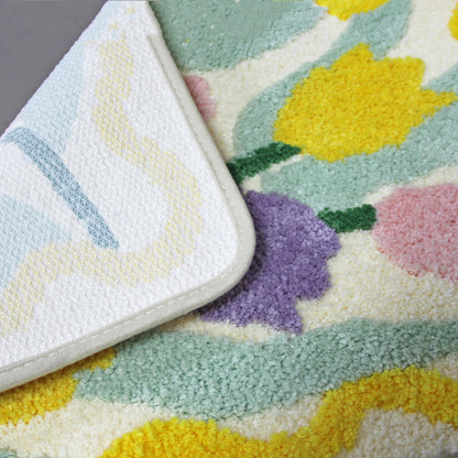 Yellow Flower Bath Rug